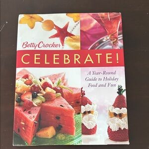Betty Crocker Festive Recipes Cookbook with Red and White Accents